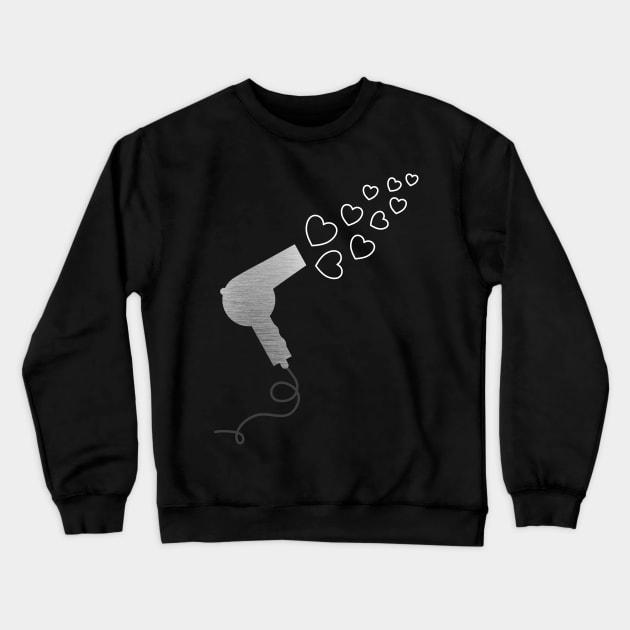 Blowdryer Hearts Crewneck Sweatshirt by chellan